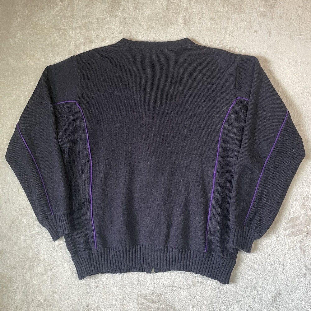 Fedex Sweater Sweatshirt Mens M Employee Knit Blue Full Zip Long Sleeve - Picture 3 of 9